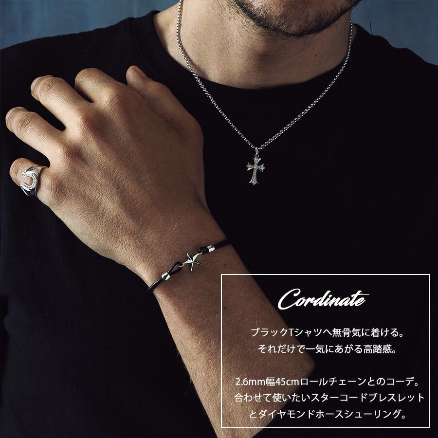 18金 メンズ ネックレス K18 ホワイトゴールド ロイヤル ロール 