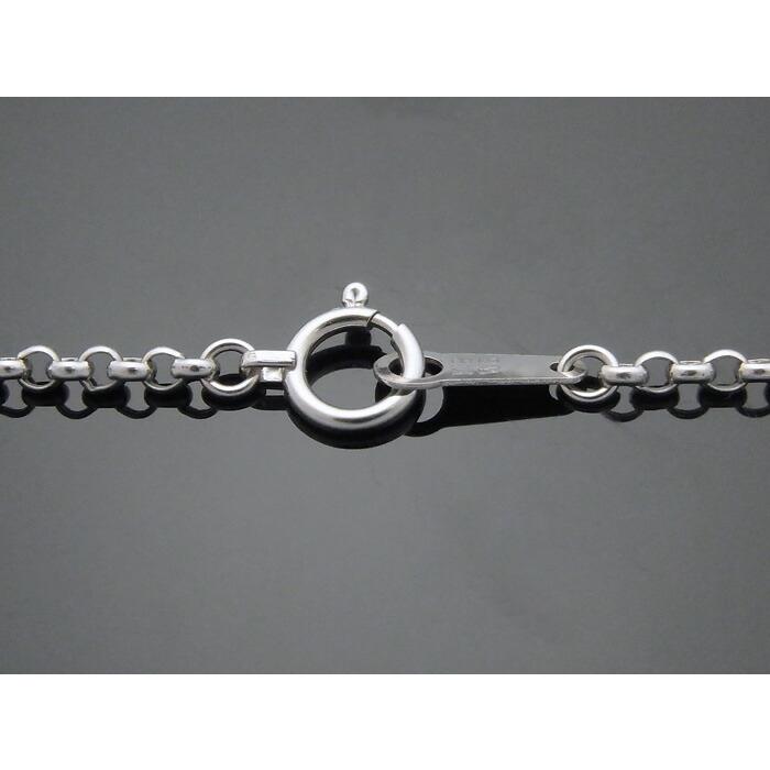 18金 メンズ ネックレス K18 ホワイトゴールド ロイヤル ロールチェーン 2mm幅 50cm [k18 ハーフランドチェーン 18k ロロ ]の画像