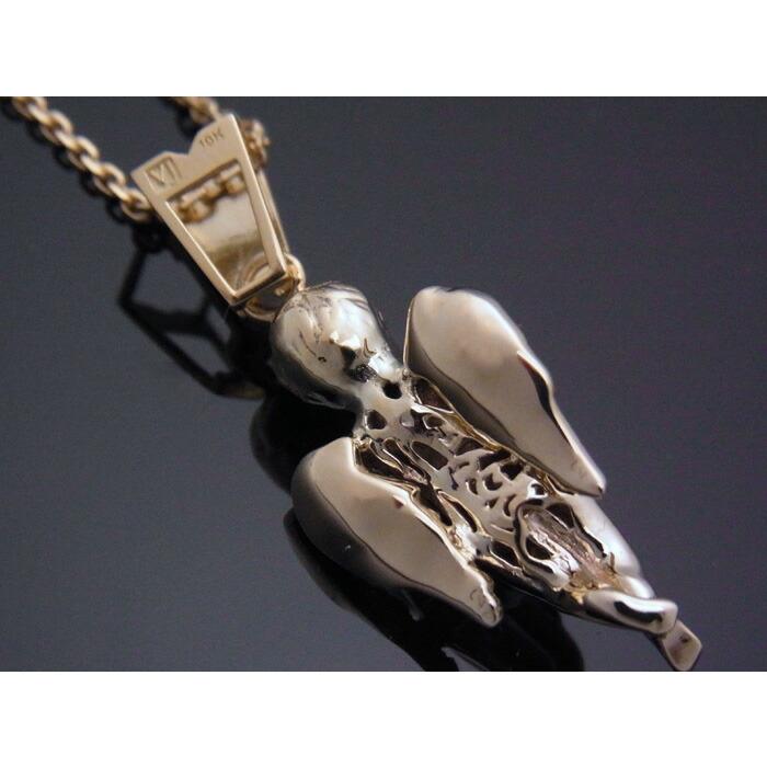 Joe Rodeo(ジョーロデオ）×VJ カスタム 10Kイエローゴールド ダイヤモンド0.16ｃｔ エンジェル ペンダント ネックレス  [k10  10金 チャーム 天使 デザイナー]の画像
