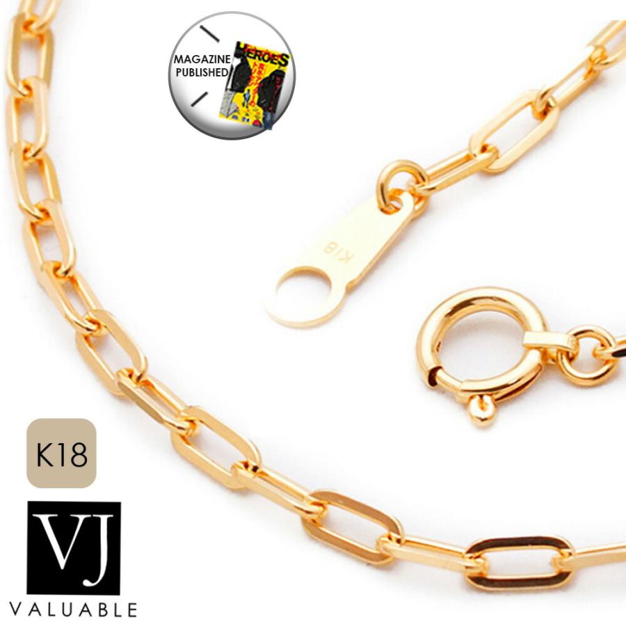 18金 メンズ ネックレス K18 イエローゴールド スクエア ロロ