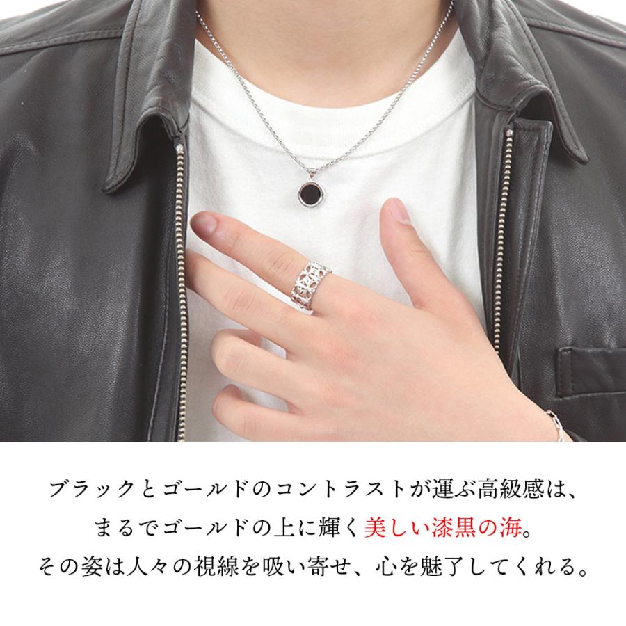 【ファッション誌に掲載】 VJ【ブイジェイ】 18金 メンズ ネックレス K18 ホワイトゴールド オニキス フロート ブラック コイン ペンダント※ペンダントのみの画像
