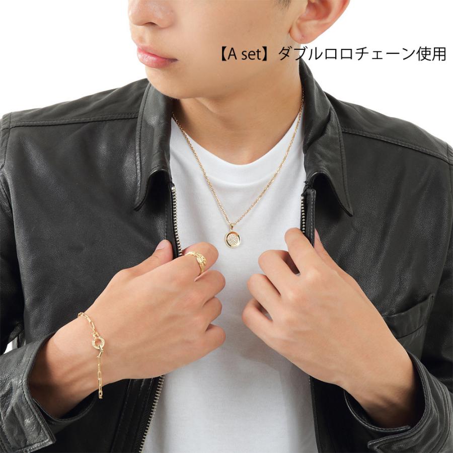 【ファッション誌に掲載】 VJ【ブイジェイ】 18金 メンズ ネックレス K18 イエローゴールド クラッシュド ダイヤモンド コイン ペンダント ※ペンダントのみの画像