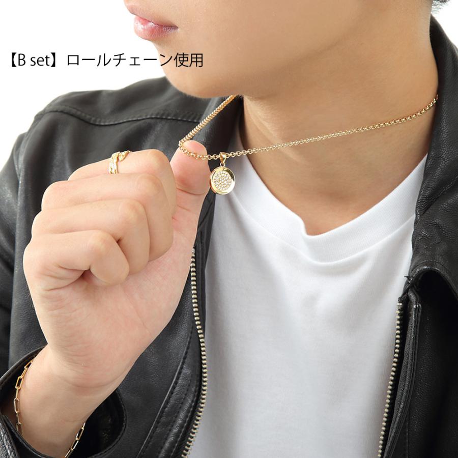 【ファッション誌に掲載】 VJ【ブイジェイ】 18金 メンズ ネックレス K18 イエローゴールド クラッシュド ダイヤモンド コイン ペンダント ※ペンダントのみの画像