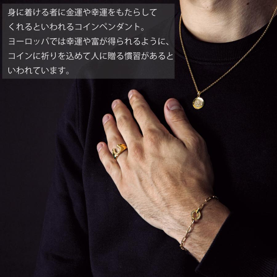【ファッション誌に掲載】 VJ【ブイジェイ】 18金 メンズ ネックレス K18 ホワイトゴールド クラッシュド ダイヤモンド コイン ペンダント ※ペンダントのみの画像