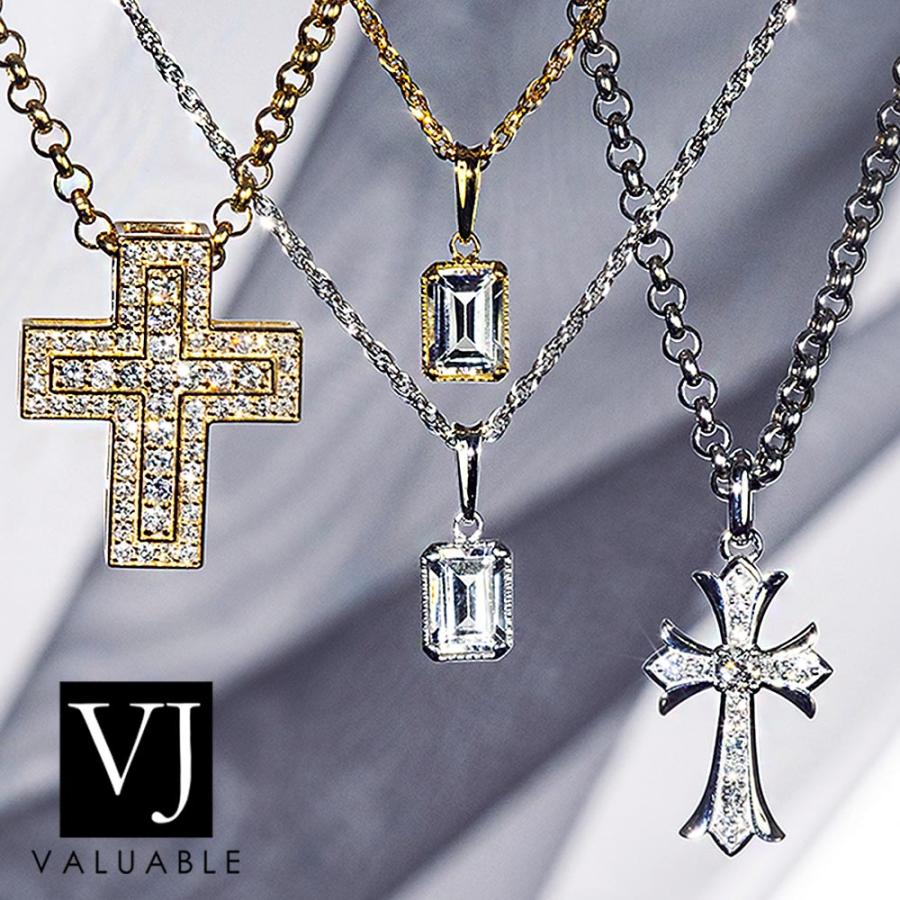 18金 メンズ ネックレス K18 ホワイトゴールド カリビアン ブルー トパーズ エクラ ペンダント ダブルロロ チェーン 【Aセット】※チェーン  45cm.50cm選択[18k]