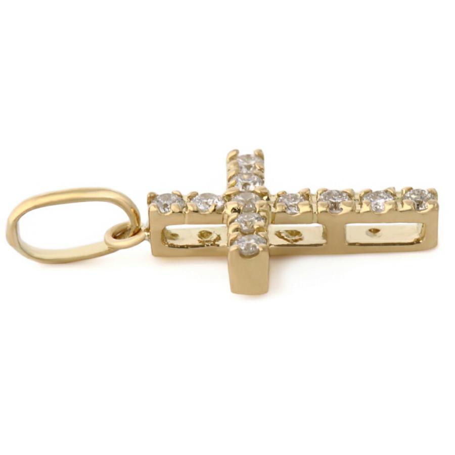 K18 イエローゴールド ダイヤモンド ミニクロス ペンダント キヘイ チェーンセット[18k ネックレス 18金 テニス シンプル]_3