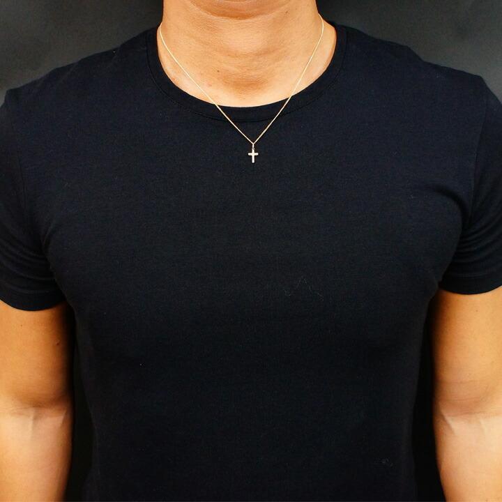 K18 イエローゴールド ダイヤモンド ミニクロス ペンダント キヘイ チェーンセット[18k ネックレス 18金 テニス シンプル]_5
