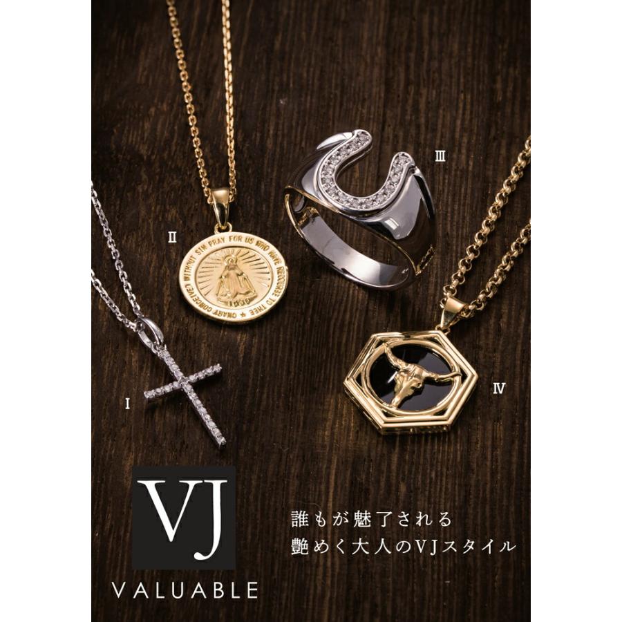 18金 メンズ ネックレス K18 ホワイトゴールド ダブルテクスチャー ラストマリアコイン メダイ ペンダントチェーン 【Bセット】※長さ40cm.45cm.50cm [18k ]の画像