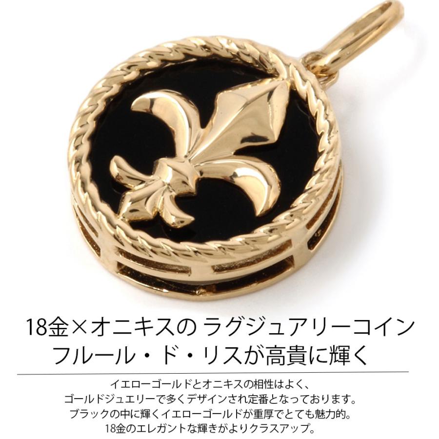18金 メンズ ネックレス K18 イエローゴールド オニキス リリー
