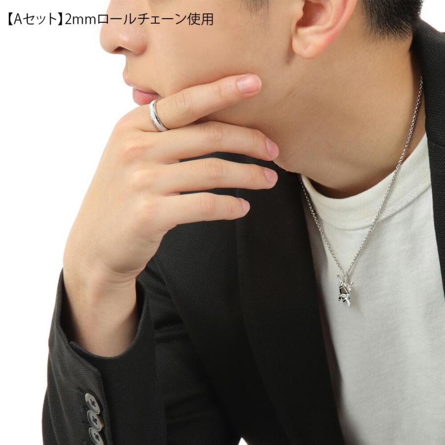 【ファッション誌に掲載】 18金 メンズ ネックレス K18 ホワイトゴールド オニキス プルーフ メダル ペンダント※ペンダントのみ [18k 盾 剣 お守り シンプル ]_12