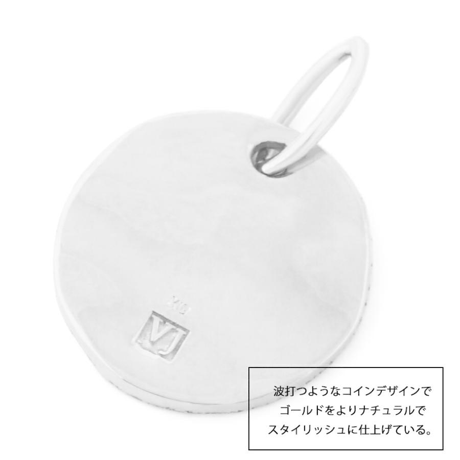 VJ【ブイジェイ】 18金 メンズ ネックレス K18 ホワイトゴールド クラッシュゴールド コイン ペンダント カット アズキ チェーン 【Aセット】※45cm.50cm [18k ]の画像