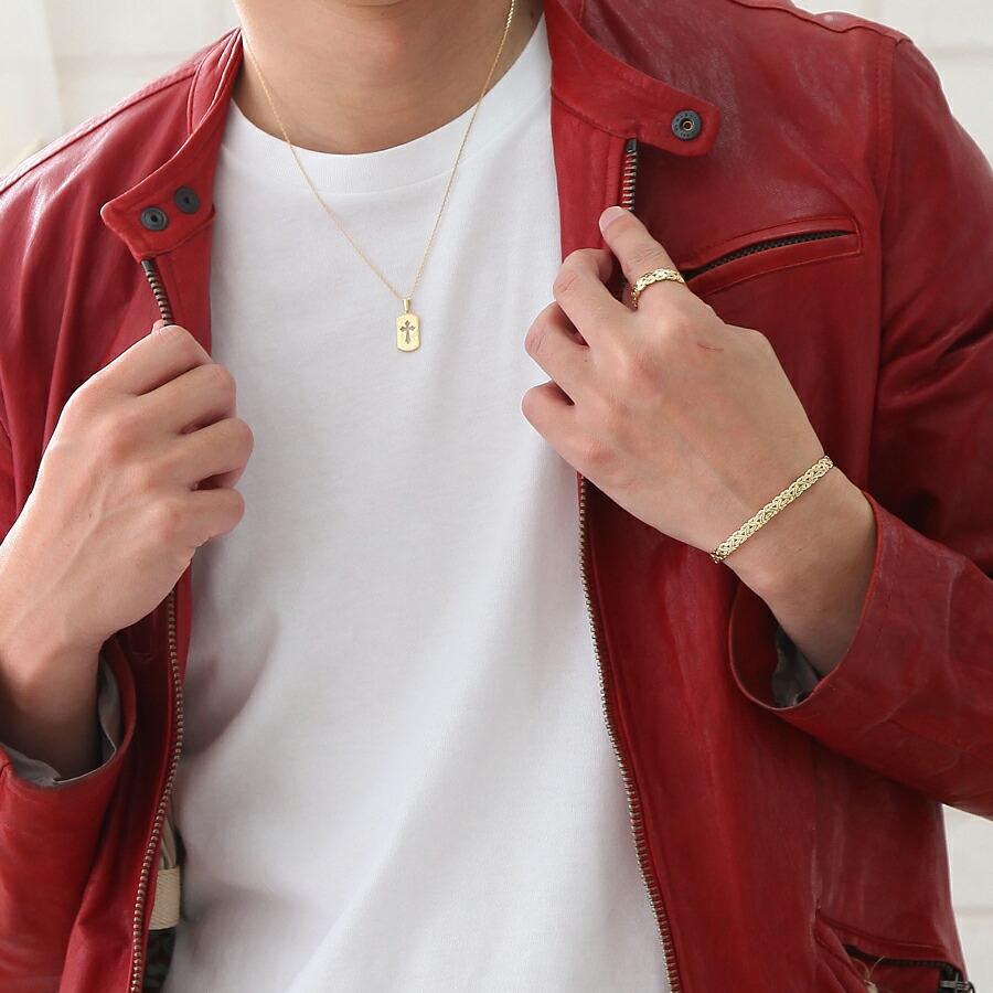 18金 メンズ ネックレス K18 レディース イエローゴールド ドッグタグ