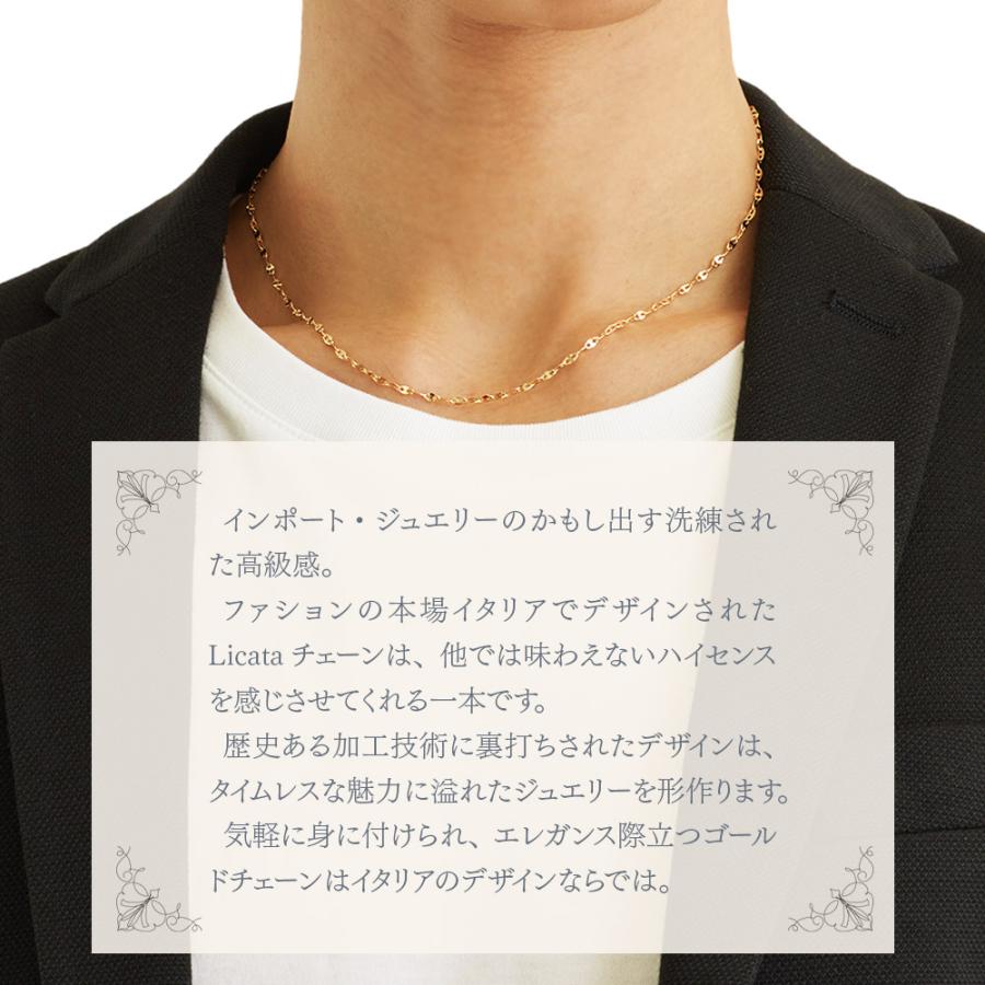 18金 メンズ ネックレス 18k イエローゴールド「Licata Hollow 18金 メンズ ネックレス 18k イエローゴールド「Licata Hollow