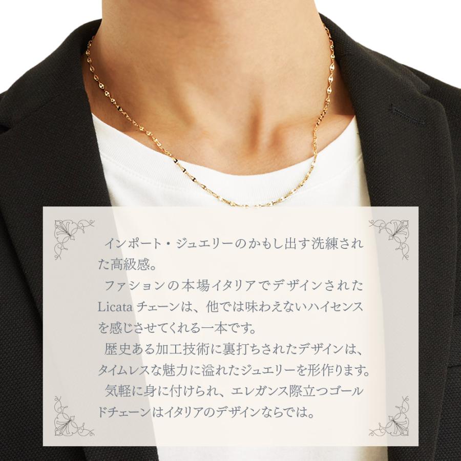 18金 メンズ ネックレス 18k イエローゴールド「Licata Hollow 18金 メンズ ネックレス 18k イエローゴールド「Licata Hollow