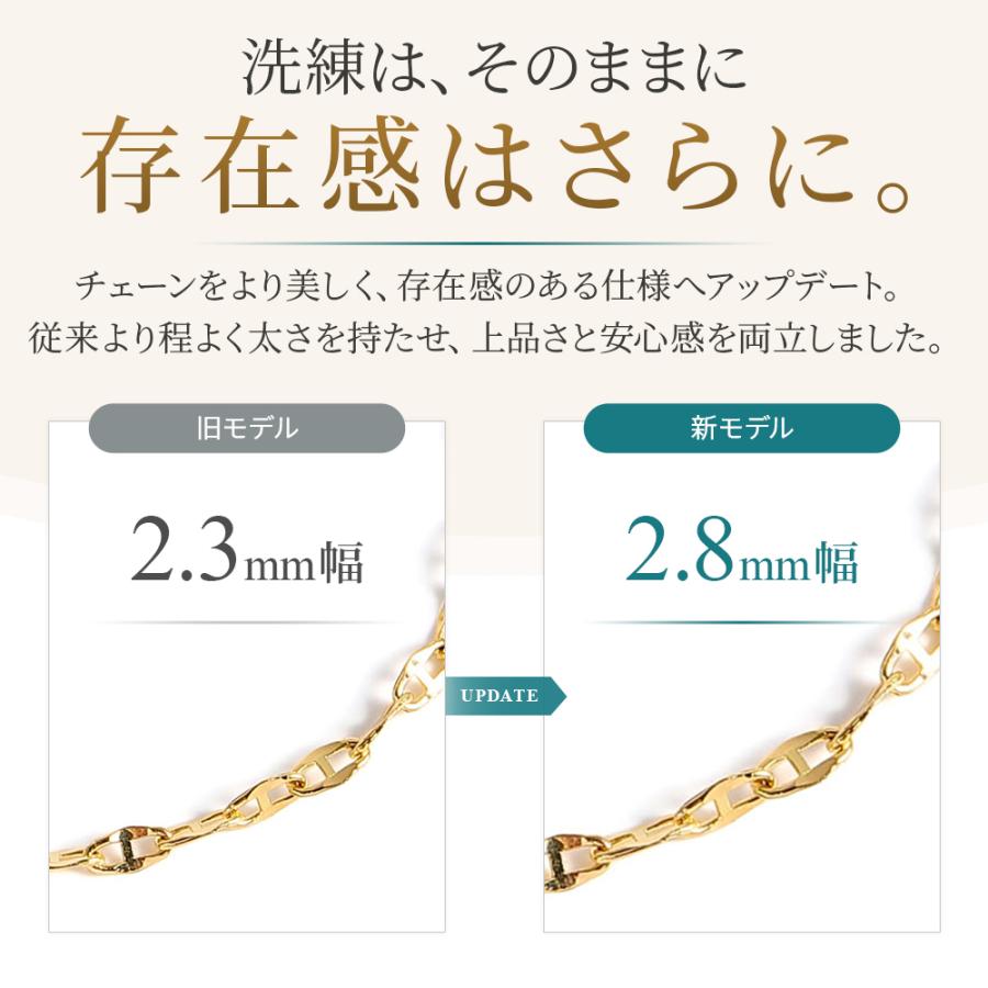 18金 メンズ ネックレス 18k イエローゴールド「Licata Hollow」チェーン 2.8mm 幅 60cm[K18インポート パフグッチ マリン 細い ジュエリー 10k 中空 ブランド ]の画像