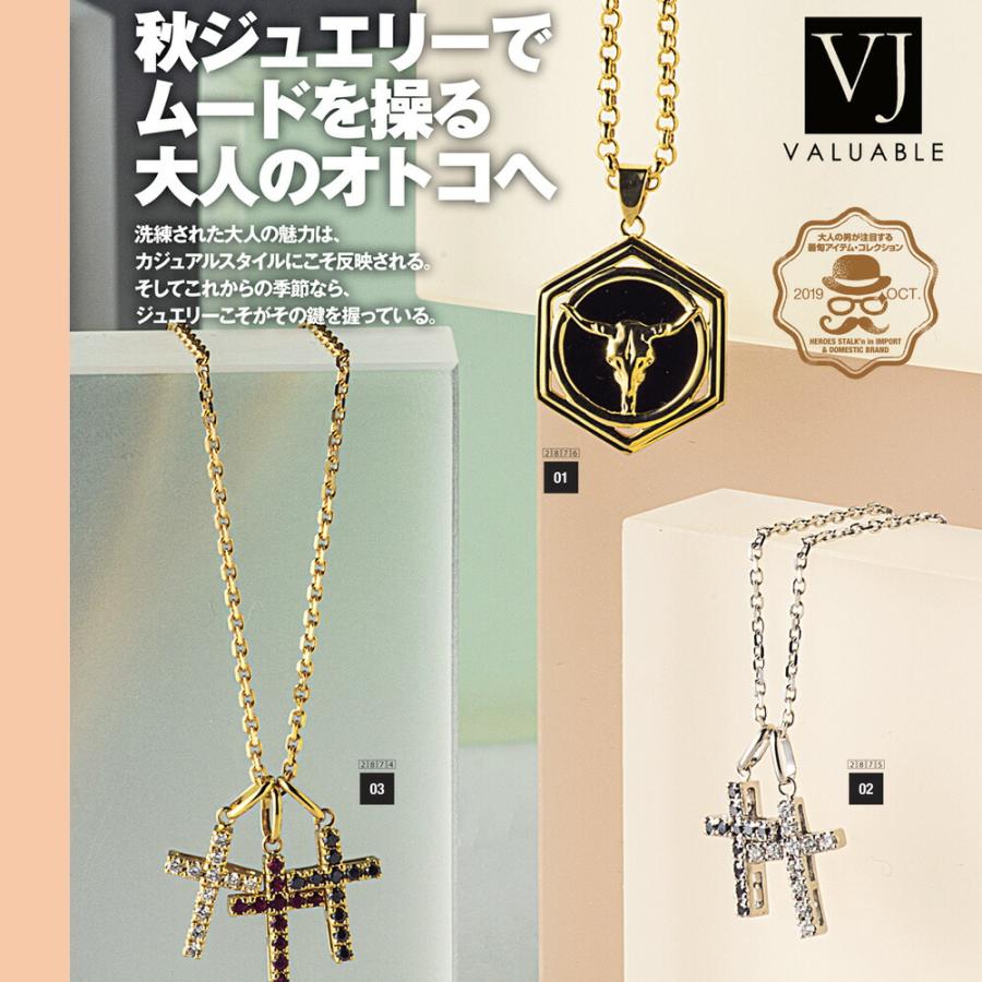 18金 メンズ ネックレス K18 イエローゴールド オニキス ローズ バッファロースカル ペンダント キヘイチェーン 『Bセット』[18k イーグル フェザー ネイティブ]の画像