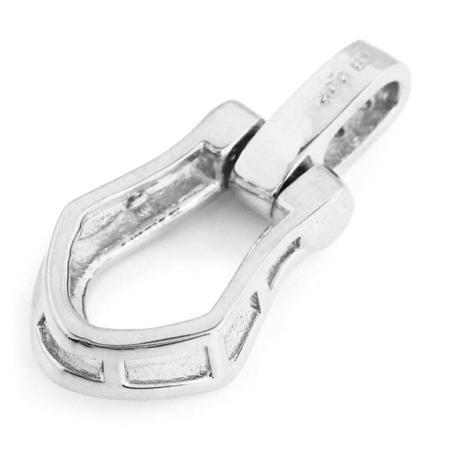 18金 メンズ ネックレス K18 ダイヤモンド ホワイトゴールド ハイノーブル ホースシュー ペンダント アズキチェーン 【Aセット】※長さ45cm.50cm[18k 馬蹄]の画像