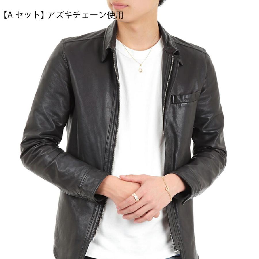 18金 メンズ ネックレス K18 イエローゴールド ハービー ダイヤモンド フィッシュフック ペンダントキヘイチェーン 【Bセット】※チェーン 40cm.45cm.50cm[18k ]の画像