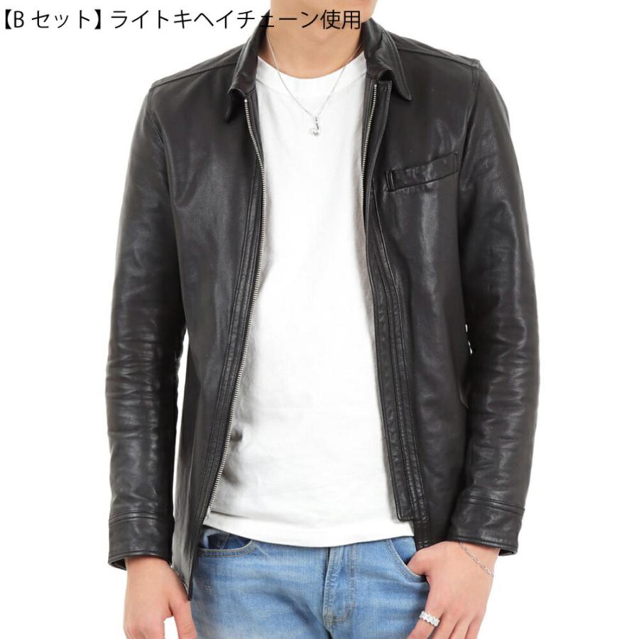 18金 メンズ ネックレス K18 ホワイトゴールド ハービー ダイヤモンド フィッシュフック ペンダントキヘイチェーン 【Bセット】※チェーン 40cm.45cm.50cm[18k ]の画像