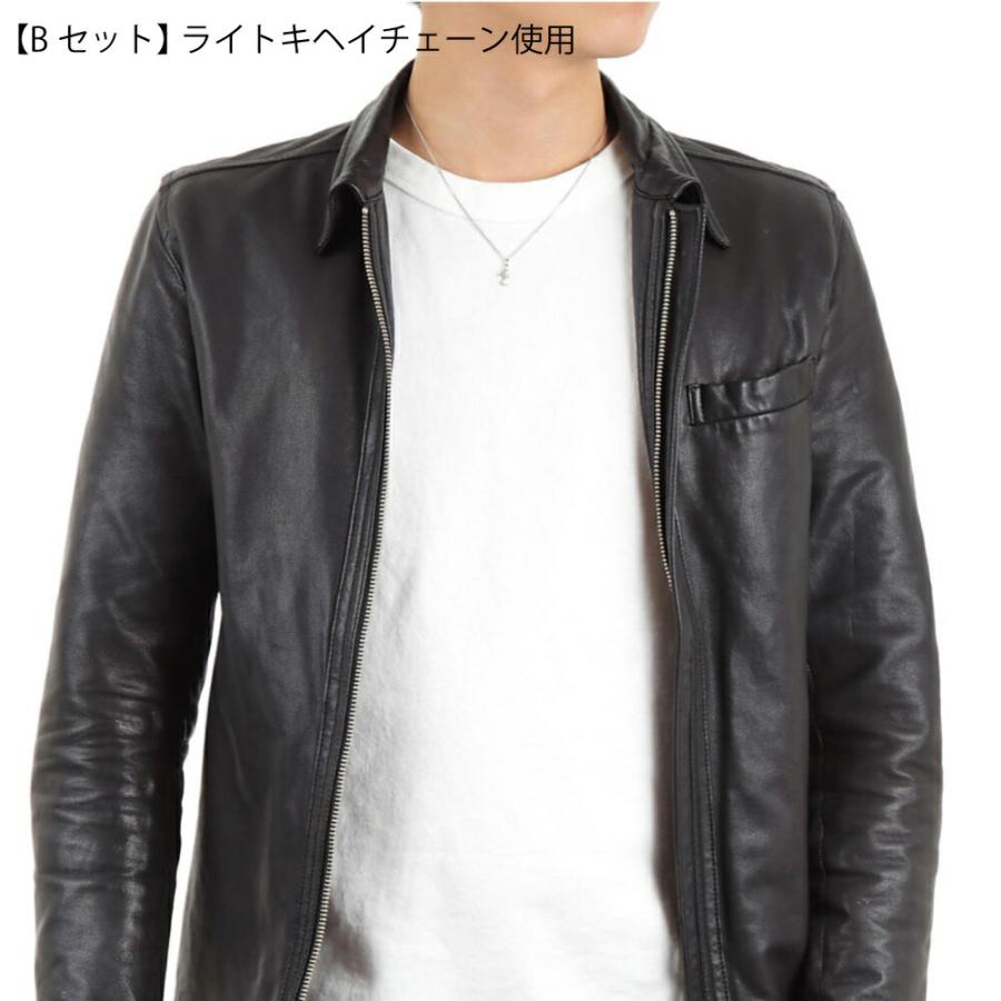商談中！格安ホワイトゴールドチェーン＋クロスセット