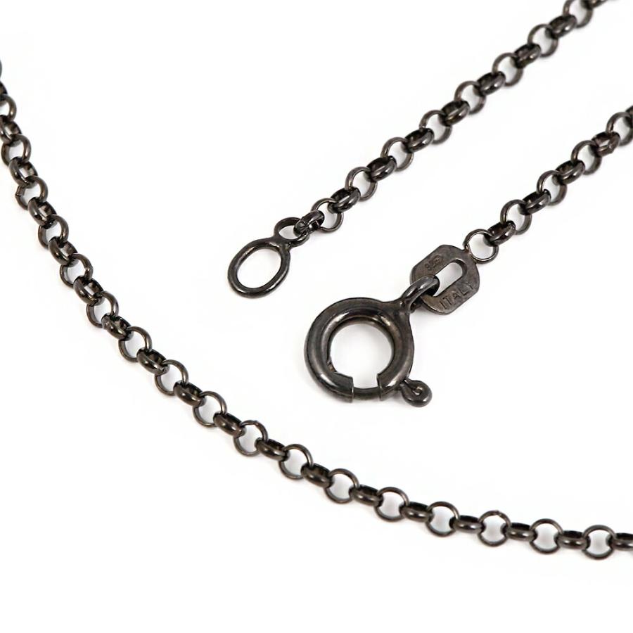 シルバー925 メンズ B&Yコレクション ブラック ロール チェーン 2.2mm 