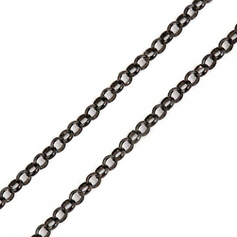 シルバー925 メンズ B&Yコレクション ブラック ロール チェーン 2.2mm 