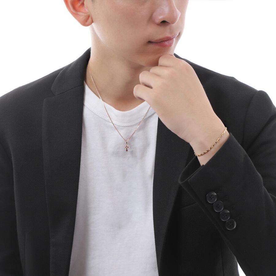 18金 メンズ ネックレス K18 ピンクゴールド マイクロ ベイビー クロス