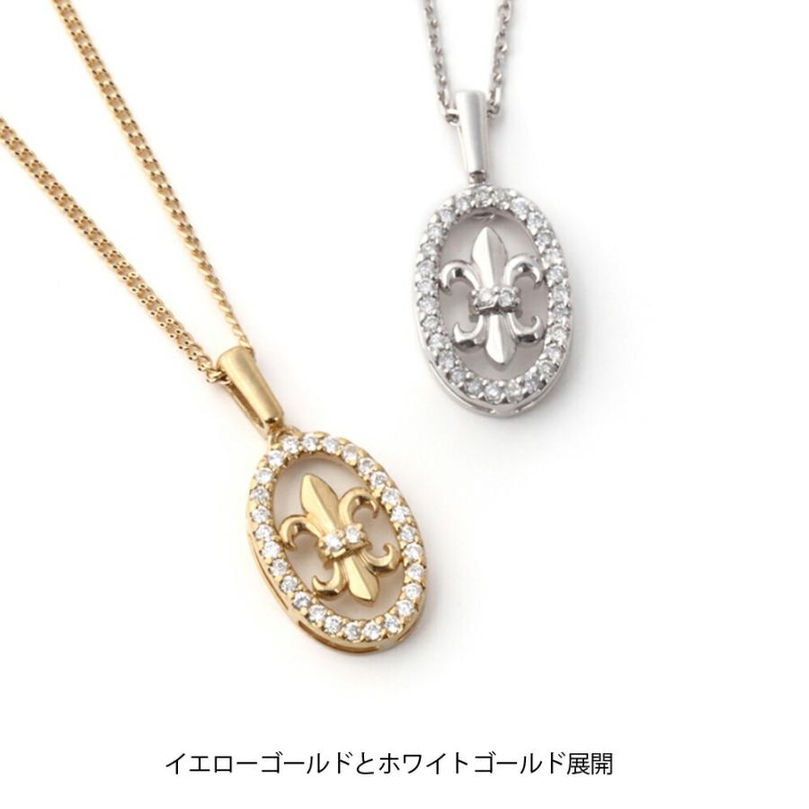 18金 メンズ ネックレス K18 ダイヤモンド ホワイトゴールド リリー フレア ペンダントカット アズキ チェーン セット ※45cm.50cm[k18 18k メダル 男女兼用]の画像