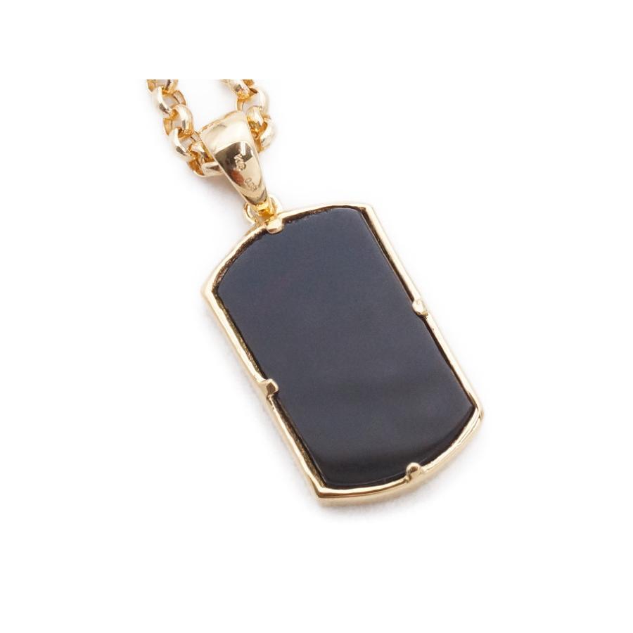 18金 メンズ ネックレス K18 ダイヤモンド イエローゴールド オニキス  