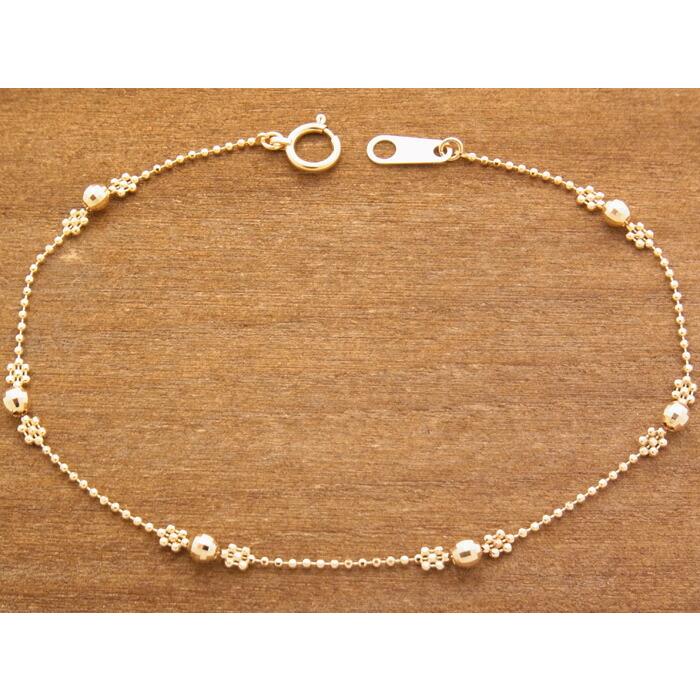 18kイエローゴールド ダイヤモンドカット ボール フラワー