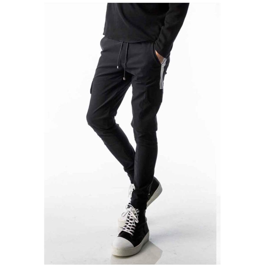 RESOUND CLOTHING リサウンドクロージング HV NYLON Darrell cargo PT / ブラック ボトムス パンツ トラックパンツ ラインパンツ 返品交換不可 | RESOUND CLOTHING