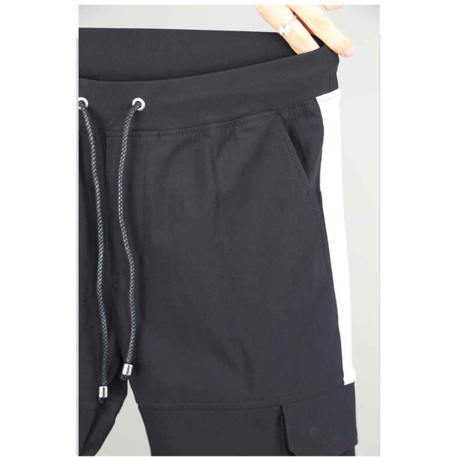RESOUND CLOTHING リサウンドクロージング HV NYLON Darrell cargo PT / ブラック ボトムス パンツ トラックパンツ ラインパンツ 返品交換不可 | RESOUND CLOTHING | 08