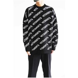 セール商品 70%OFF 送料無料 トップス VETEMENTS ヴェトモン MONOGRAM KNITTED SWEATER / ブラック 返品交換不可_1