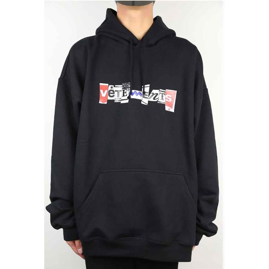 セール商品 70%OFF  VETEMENTS ヴェトモン MIXED LOGO HOODIE / ブラック トップス パーカー フーディ 長袖 返品交換不可 |  | 01