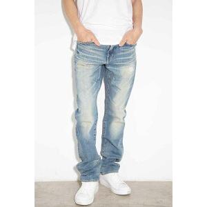 送料無料 ボトムス HYSTERIC GLAMOUR ヒステリックグラマー RW CLASH加工デニムスリムストレートパンツ / ライトインディゴ | 