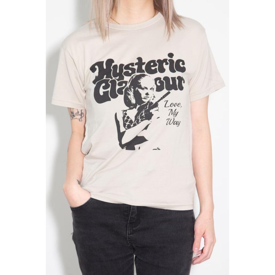 送料無料 トップス HYSTERIC GLAMOUR ヒステリックグラマー LOVE MY WAY Tシャツ / ベージュ 返品交換不可 | 