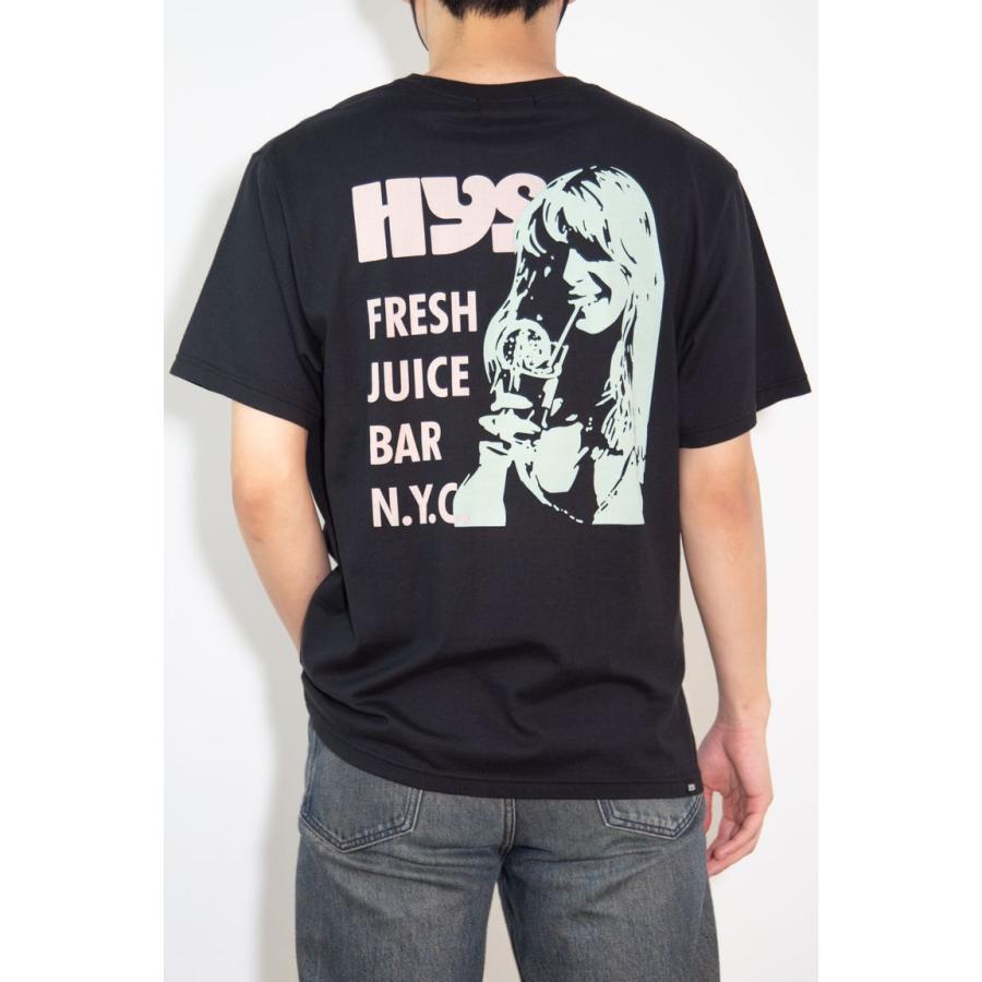 送料無料 トップス HYSTERIC GLAMOUR ヒステリックグラマー FRESH JUICE BAR Tシャツ / ブラック 返品交換不可 | 