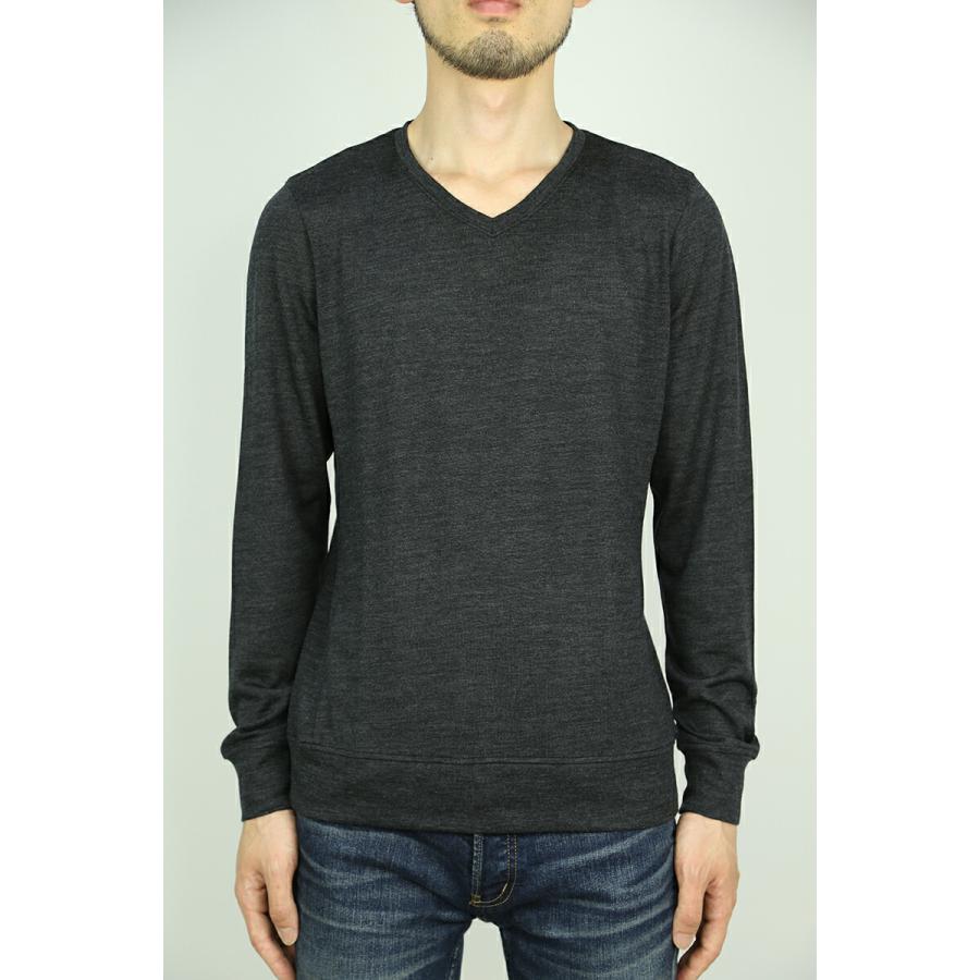 セール商品 30%OFF[wjk][ダブルジェイケイ]washable V-neck knit [charcoal]トップス Tシャツ カットソー 長袖 | wjk | 01