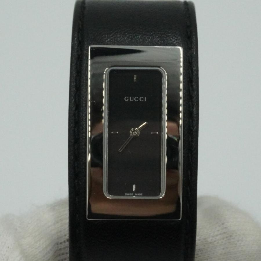 グッチ 腕時計 レディース GUCCI 7800S バングルウォッチ レザー ブラック｜value-brands｜10