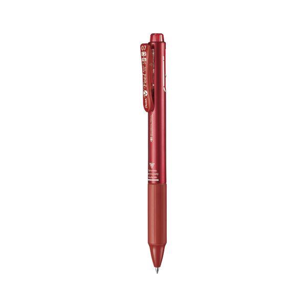 超熱 〔まとめ買い〕ぺんてる フィール 〔×10セット〕 メタリックレッド軸 2色ボールペン0.7mm（黒・赤）+シャープ0.5mm 多機能ペン 万年筆