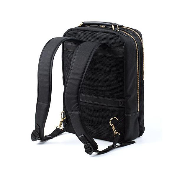 サンワダイレクト ビジネスリュック(メンズ・自立・日本製・鎧布生地・ダブルルーム・18L・ブラック) 200-BAG166BK 1個 BAG166BK ビジネスリュック メンズ 自立 日本製 サンワダイレクト 鎧布生地 ダブルルーム 18L ブラック 1個 東レの強靭生地 鎧布