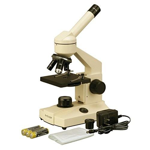 AmScope M100C-LED 光学ガラスレンズオールメタル複合顕微鏡 マイクロスコープ