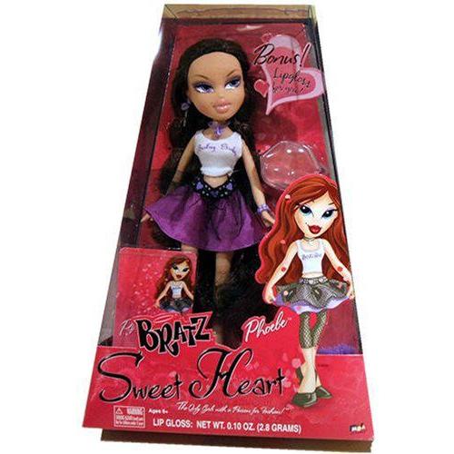 春夏新作 ブラッツ Bratz Sweet f Gloss Lip Bonus and Hairbrush Bag, with Phoebe - Doll Fashion Inch 10 Heart その他おもちゃ