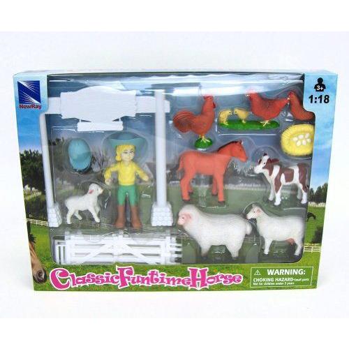 New Ray Country Life Figure w/ Animals & Fence フィギュア 人形 おもちゃ