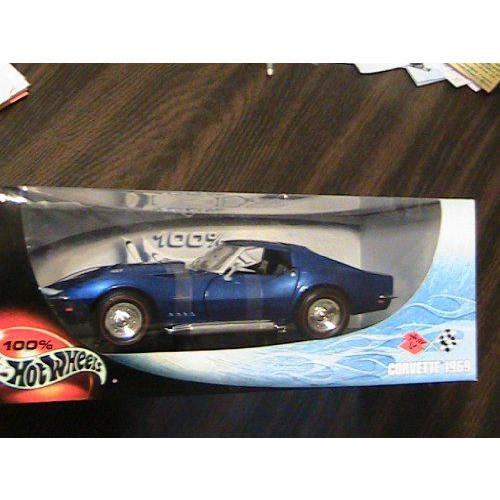 100% Hot Wheels ホットウィール Collectibles Limited Edition 1969 Corvette (Blue) - 1:18 スケール C