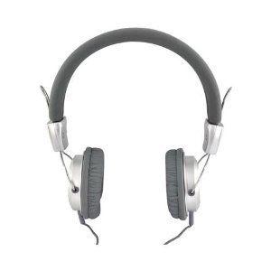 Universal 3.5mm Silver OEM Luxmo Platinum Beat Bass Headphone ヘッドフォン w Ear Cushions PLTBEATB