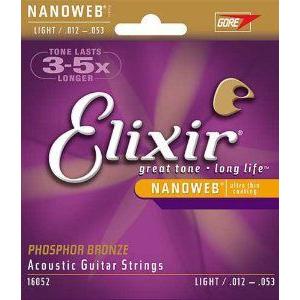 Elixir Strings 16052 Acoustic Phosphor Bronze Guitar Strings NANOWEB Coating, 6-String, Light - 3｜value-select｜03
