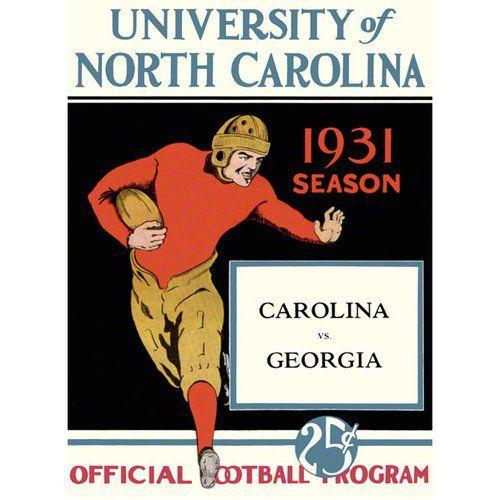 NCAA - 1931 North Carolina vs. Georgia 36 x 48 Canvas Historic Football Print