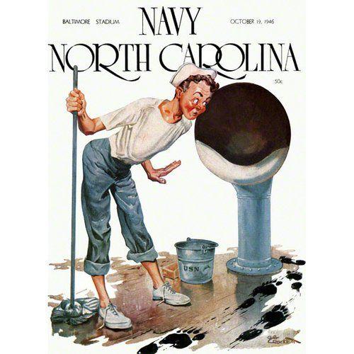 NCAA - 1946 Navy vs. North Carolina 36 x 48 Canvas Historic Football Print