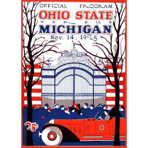 NCAA - 1925 Michigan Wolverines vs. Ohio State Buckeyes 36 x 48 Canvas Historic Football